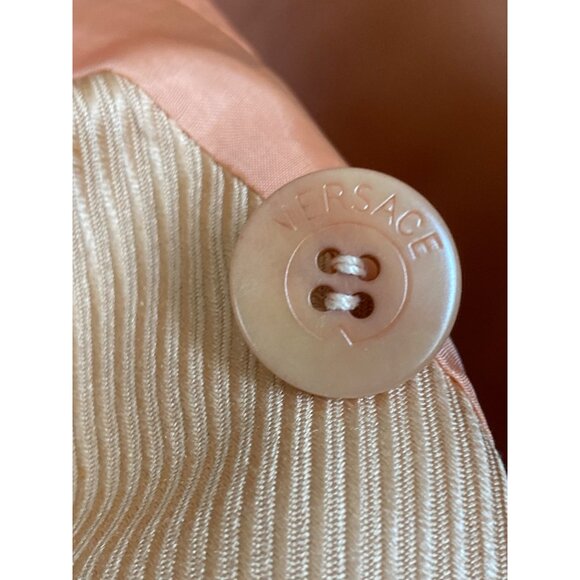 Gianni Versace Couture Silk Blazer Peach Sz 38 Made in Italy Vintage 90s - Picture 10 of 16